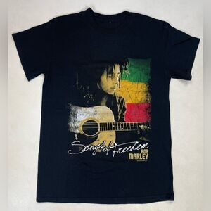 Zion Rootwear Bob Marley Songs Of Freedom Graphic T-shirt Women Small Black